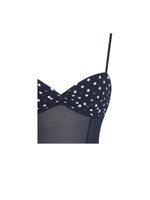 Juliette Navy Blue Polka Dot Chiffon Maxi Dress