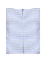 Melody Baby Blue Railroad Stripe Halter Drop Waist Mini Dress