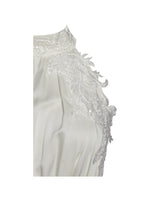 Idalia Pearl White Beaded Lace Trim Backless Halter Mini Dress Miss Circle