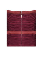 Mabel Burgundy Drop Waist Layered Mesh Midi Puffy Dress with Bow Miss Circle