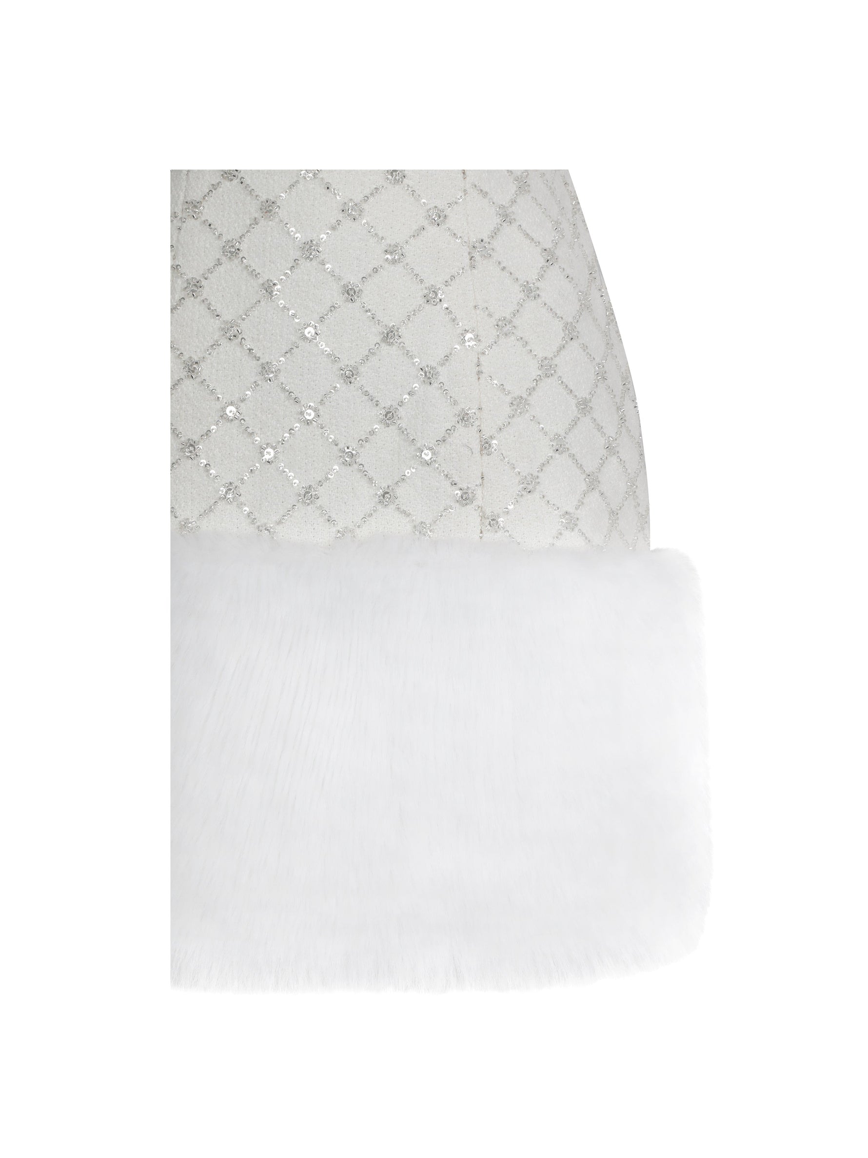 Taylor Ivory Fur Trimmed Beaded Bouclé Mini Dress Miss Circle