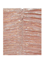 The Glint Rose Gold Ruched Chiffon Long Maxi Dress