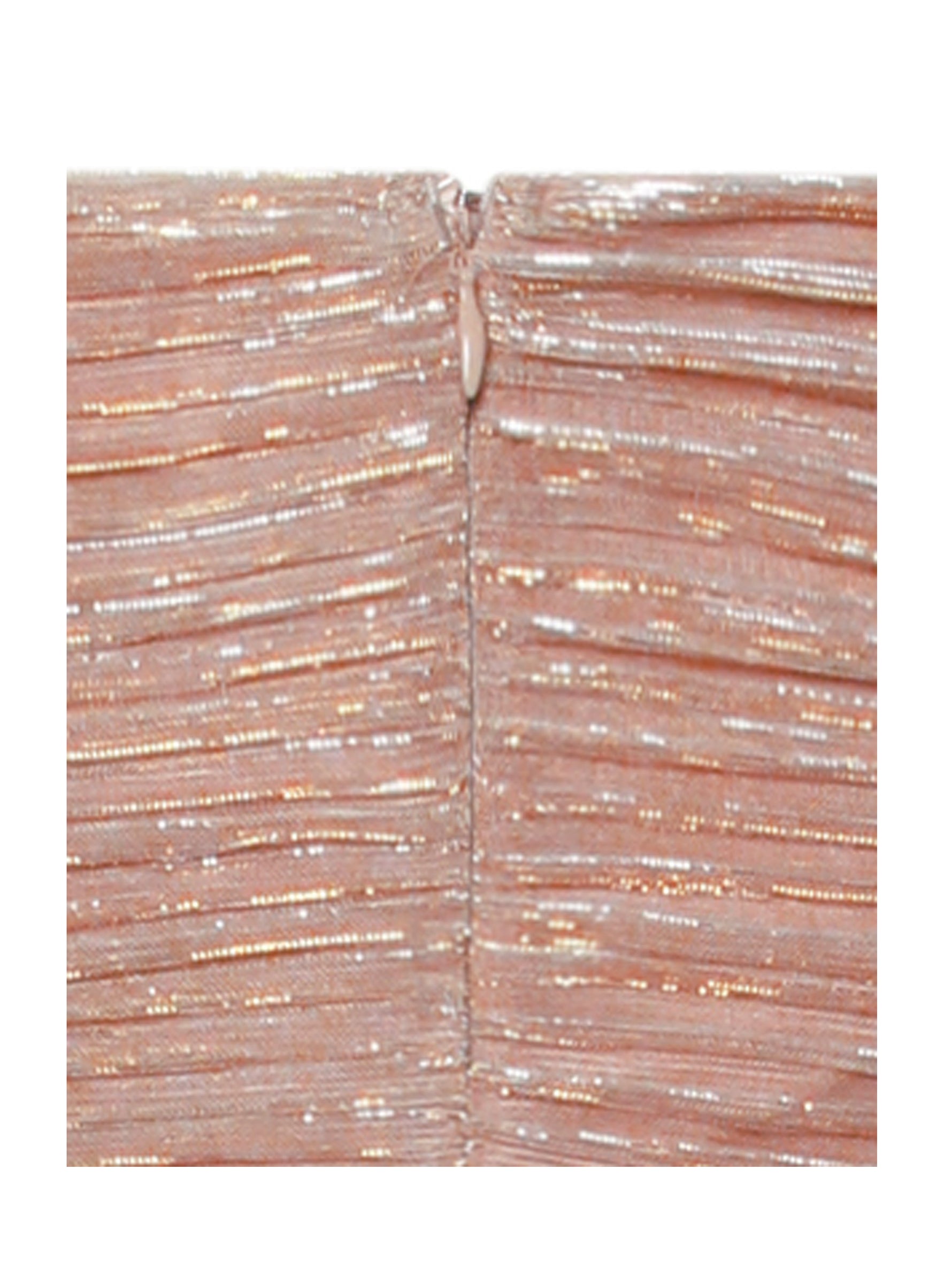 The Glint Rose Gold Ruched Chiffon Long Maxi Dress