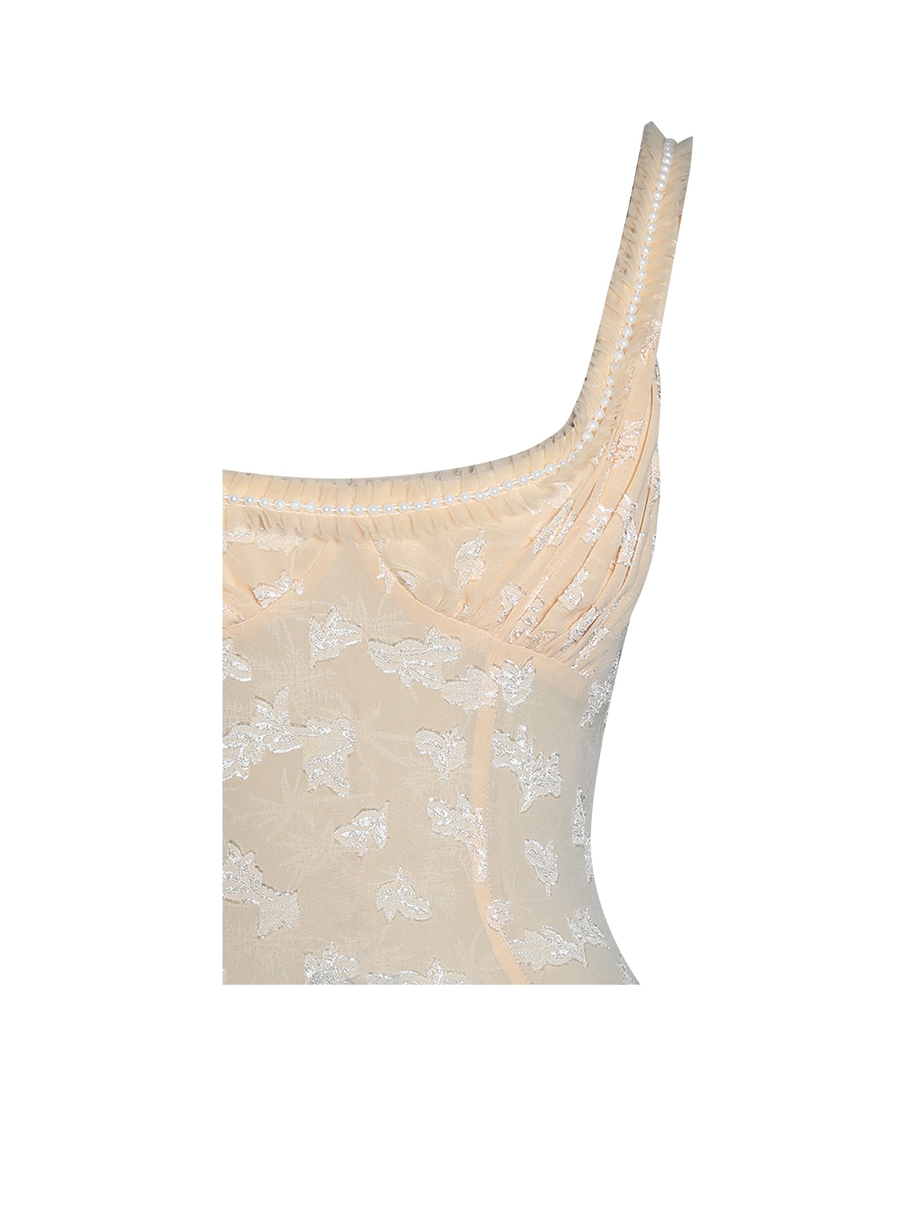 Ulissa Orange Square Neck Jacquard Textured High Slit Maxi Dress Miss Circle