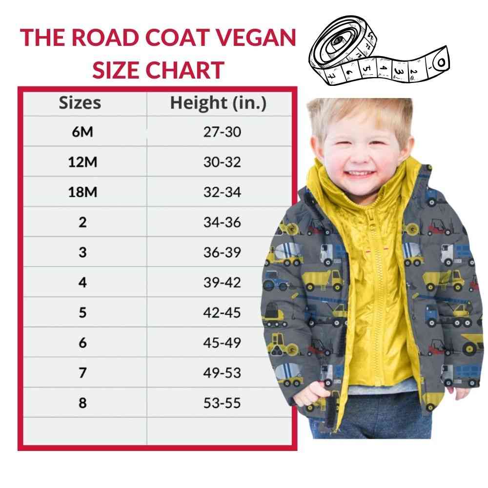Car Seat Coat | The Road Coat Vegan - Construction Print