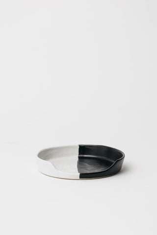 Dawson Spoon Rest - Matte Black/White - 4 inch