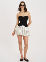 Dahliana Polka Dot Bubble Hem Corset Mini Dress Miss Circle