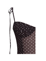 Yadira Brown Base Polka Dot Chiffon Maxi Dress Miss Circle