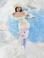 Taylor Ivory Fur Trimmed Beaded Bouclé Mini Dress Miss Circle