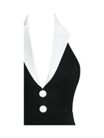 Raelyn Black and White Business Casual Maxi Dress Miss Circle