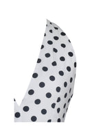 Ilene White and Black Polka Dot Bubble Hem Halter Top Miss Circle