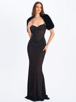 Kori Black Faux Fur Micro Bolero Miss Circle