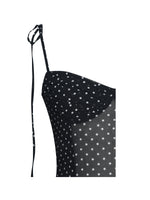 Yadira Black Base Polka Dot Chiffon Maxi Dress Miss Circle