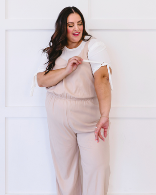 Puff Sleeve Halftee with Tie Detail - By Baano