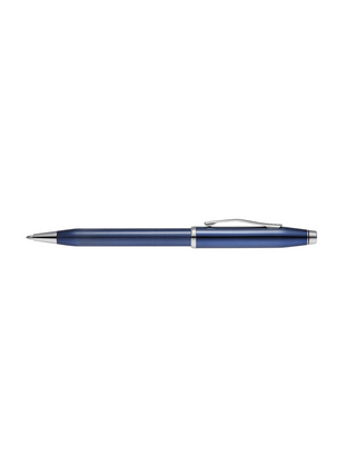 Century® II Polished Translucent Cobalt Blue Engraved Diamond Pattern Ballpoint Pen - By Baano