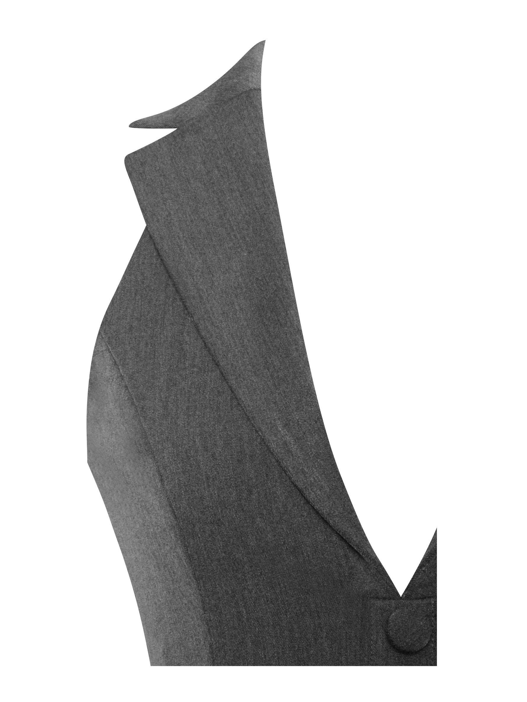 Hazel Grey Preppy Halter Neck Pleated Mini Dress Miss Circle