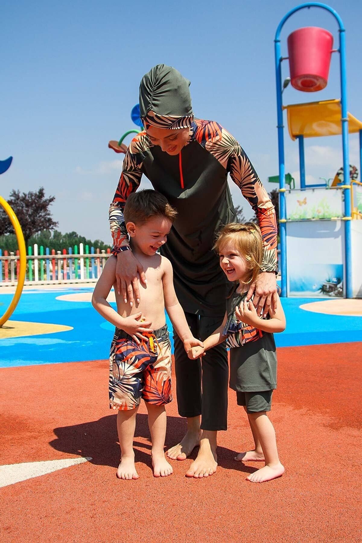 Lycra Khaki Kids Swimsuit K2212 Marina Modest