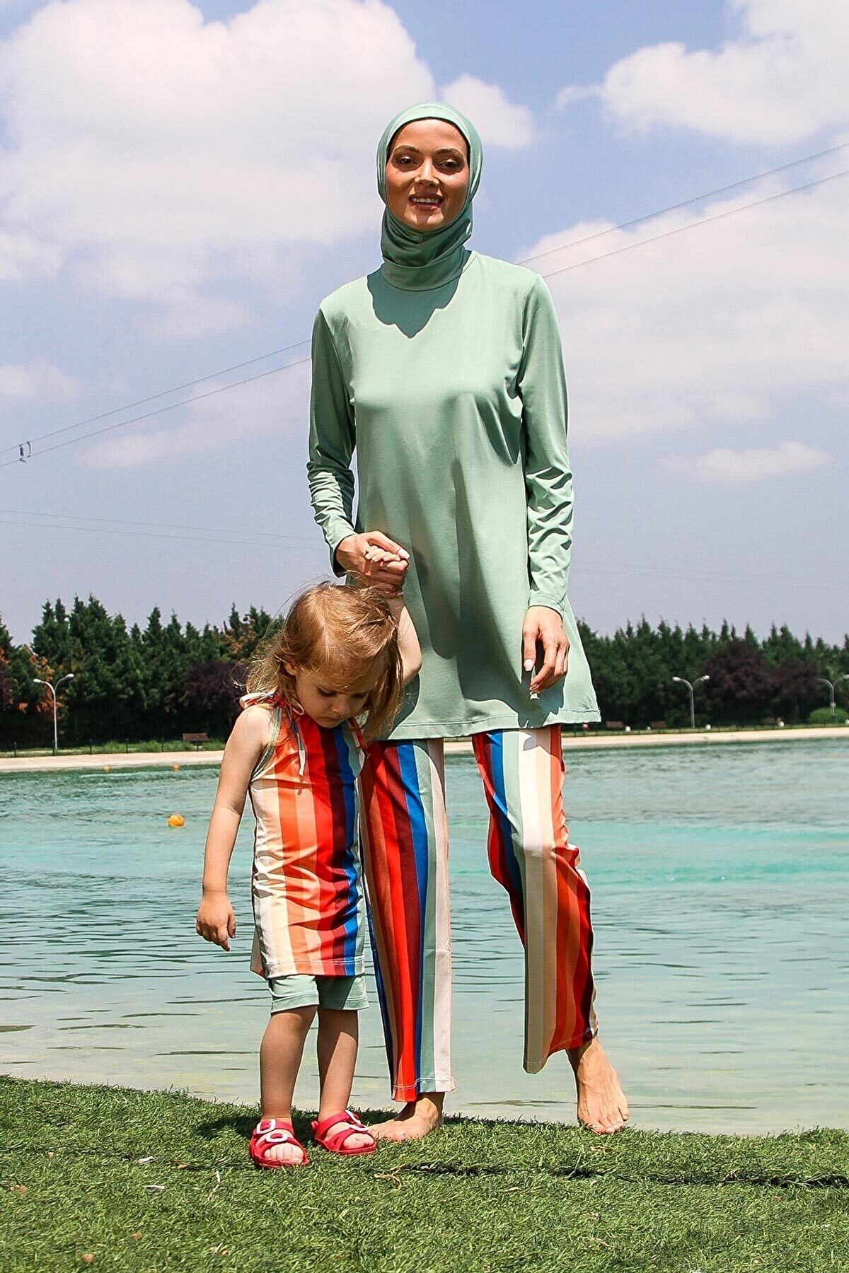 Lycra Green Kids Swimsuit K2210 - By Baano