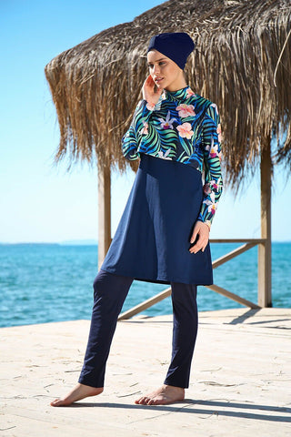 Lycra Navy Burkini Modest Swimwear 1971 - By Baano