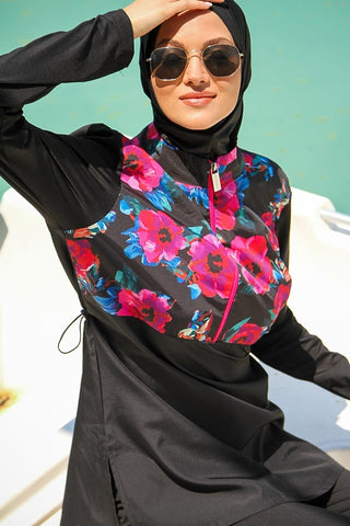 Woven Black Burkini Modest Swimwear M2268 - By Baano