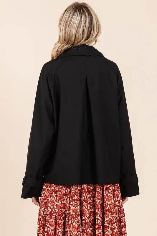 Mittoshop Double Breasted Long Sleeve Trench Coat Jacket - By Baano