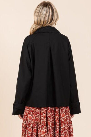 Mittoshop Double Breasted Long Sleeve Trench Coat Jacket - By Baano
