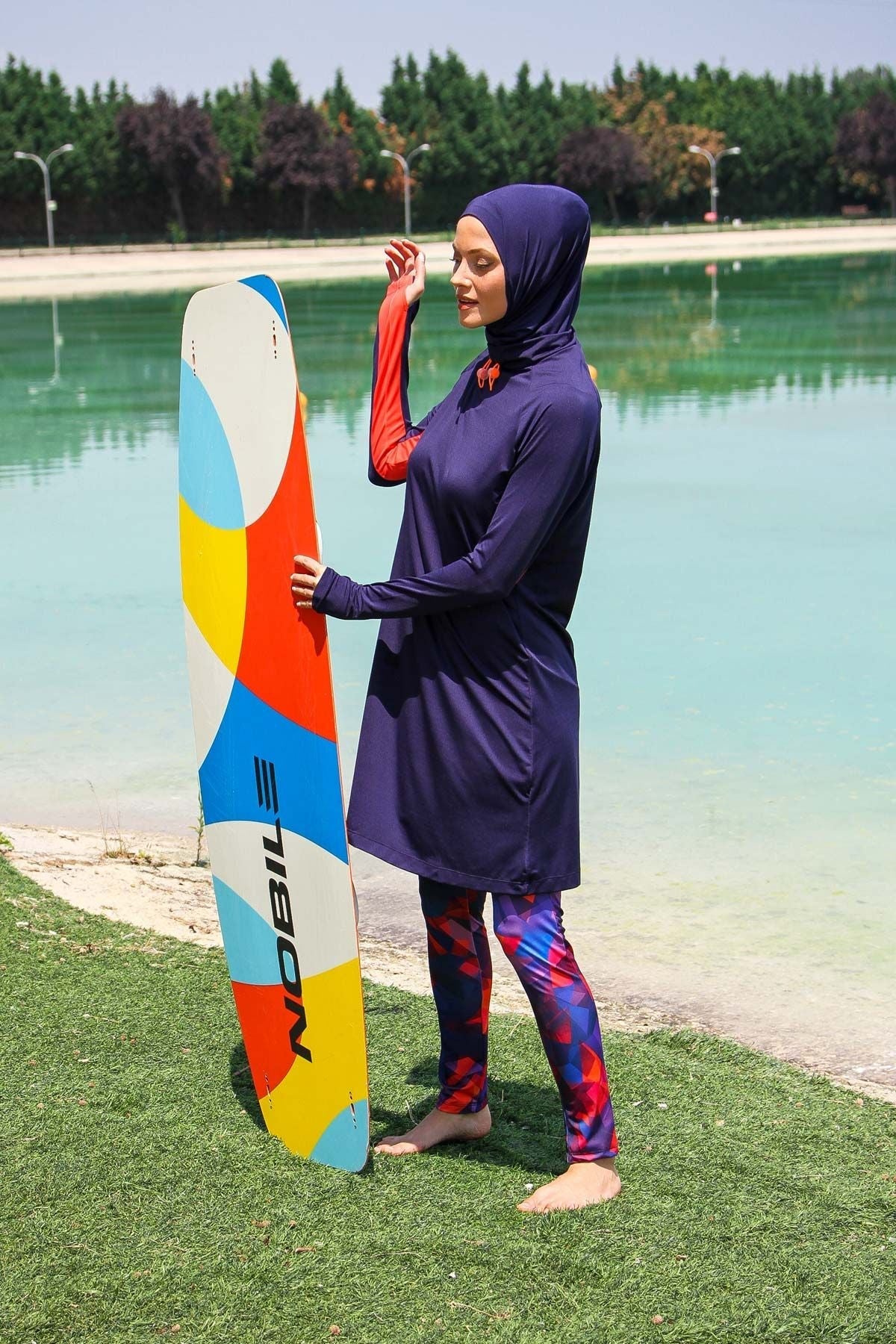 Lycra Navy Burkini Modest Swimwear M2231 - By Baano