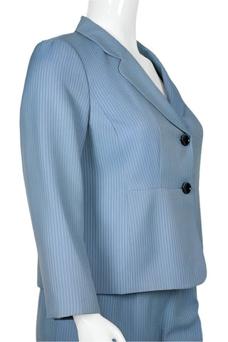 Evan Picone Notched Collar Two Button Long Sleeve Twill Pants Set (Plus Size) - By Baano