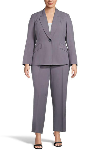 Le Suit Notched Collar One Button Closure with Mid Rise Zipper with Hook and Bar Closure Pant - By Baano
