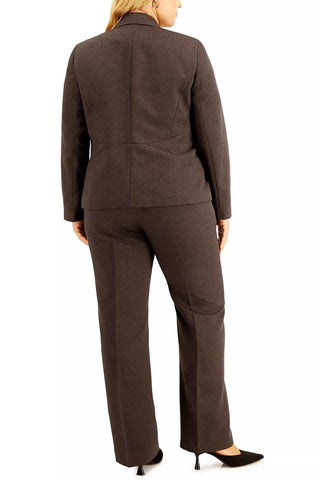 Le Suit Notched Collar two Button Closure Shoulder Pads with Mid Rise Straight Leg Zipper with Hook and Bar Closure Pant - By Baano