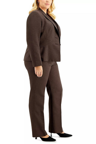 Le Suit Notched Collar two Button Closure Shoulder Pads with Mid Rise Straight Leg Zipper with Hook and Bar Closure Pant - By Baano