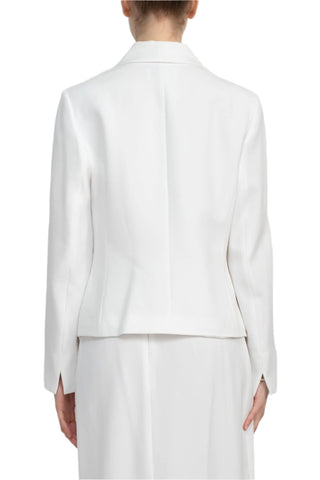Le Suit Shawl Collar 2 Button Closure Crepe Jacket with Zipper Back Column Skirt (Two Piece) - By Baano