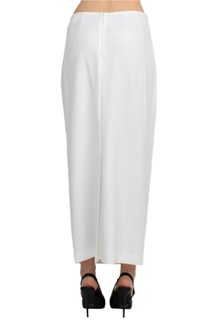 Le Suit Shawl Collar 2 Button Closure Crepe Jacket with Zipper Back Column Skirt (Two Piece) - By Baano