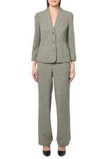 Le Suit Standard Notch Lapel Two Front Button Closure Blazer and Straight-Leg Trousers Pantsuits