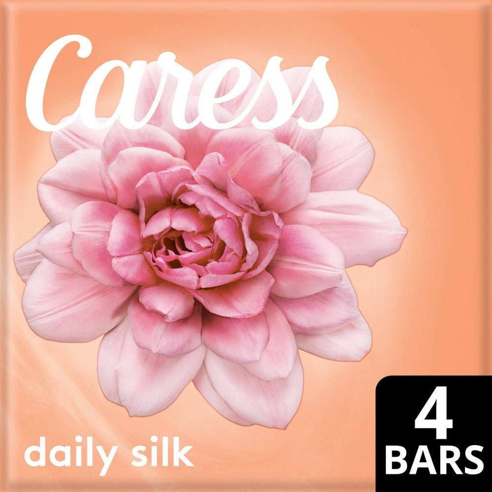 Caress Daily Silk Beauty Bar Soap, 4 Bars - 3.75 Oz