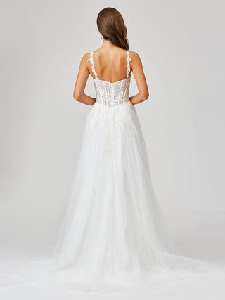 Lara 51042 - Sheer Bodice Lace Bridal Ballgown OUTLET - By Baano