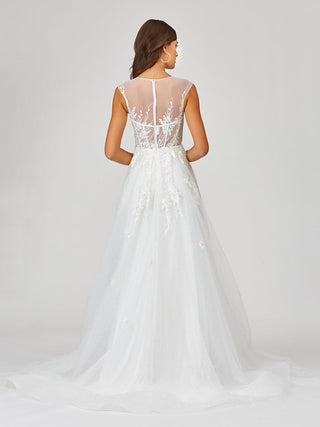 Sheer Bodice Lace Bridal Gown OUTLET - By Baano