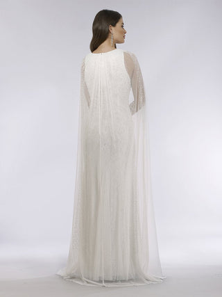 Lara Eve Beaded Cape Sleeve Wedding Dress - By Baano