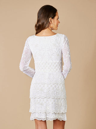 Lara Goldie Beaded V-Neck Mini Dress - By Baano