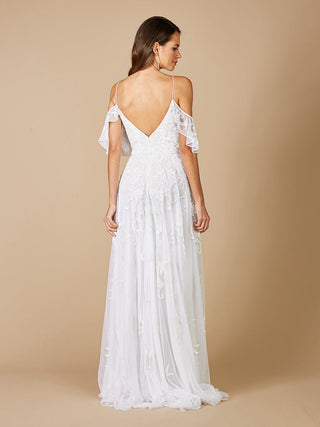 Lara Giana Beaded Cold-Shoulder Wedding Dress - By Baano