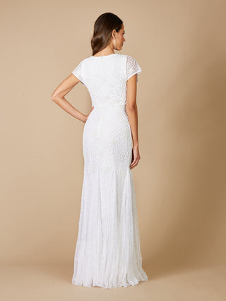 Lara Gale High-Neck Beaded Wedding Dress - By Baano