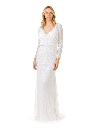 Lara Grant Long Sleeve Beaded Wedding Dress - By Baano
