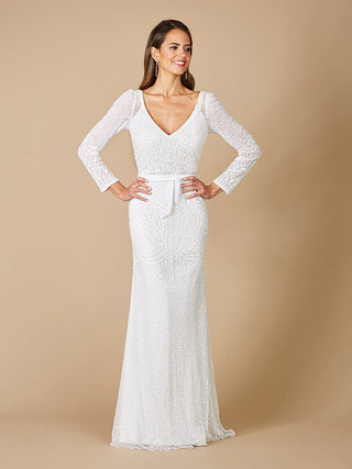 Lara Grant Long Sleeve Beaded Wedding Dress - By Baano