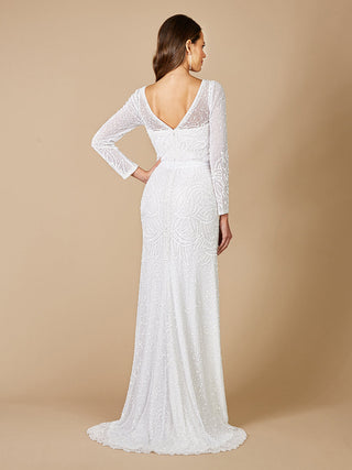 Lara Grant Long Sleeve Beaded Wedding Dress - By Baano