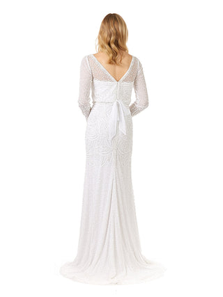 Lara Grant Long Sleeve Beaded Wedding Dress - By Baano