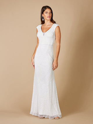 Lara Gwen Beaded Short Sleeve Wedding Dress - By Baano
