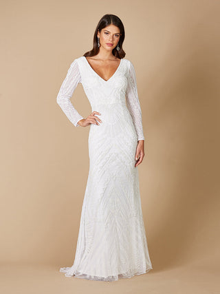 Lara Gretchen V-Neck Long Sleeve Wedding Dress - By Baano