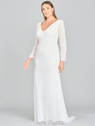 Lara Gretchen V-Neck Long Sleeve Wedding Dress - By Baano