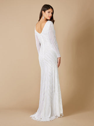 Lara Gretchen V-Neck Long Sleeve Wedding Dress - By Baano