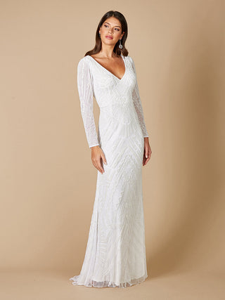 Lara Gretchen V-Neck Long Sleeve Wedding Dress - By Baano